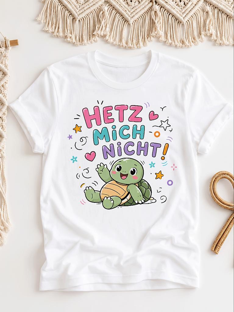 Hetz Mich Nicht Gerunisex Text Turtle 2 Overseas Printing Y2k Oversized Unisex For Unisex Unisex Retro Unisex All TShirt