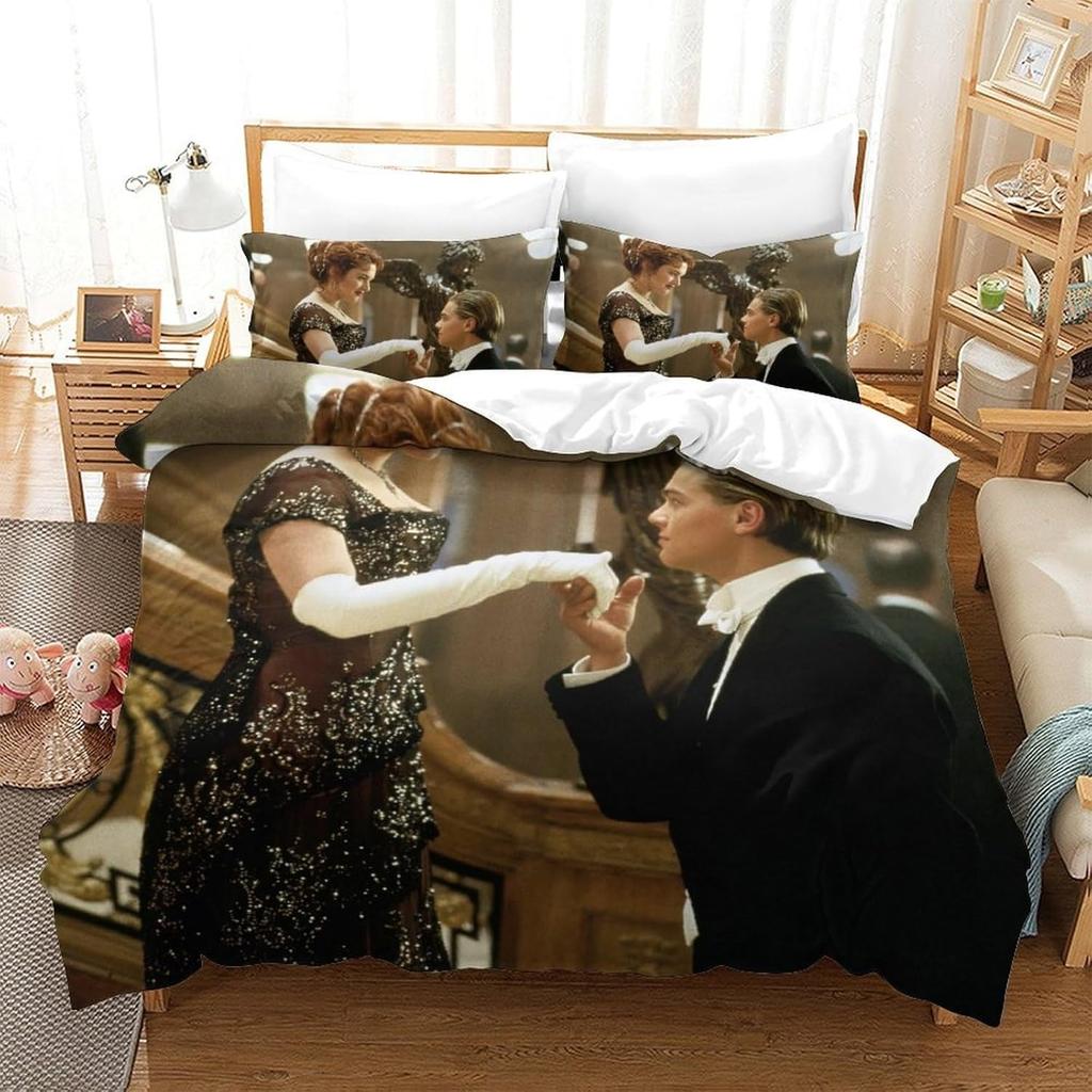 Copripiumino Federa Amore Romantico Titanic Jack Rose Set Biancheria da Letto Adulto Ragazzo Ragazza Decorazione Camera da Letto Singolo Matrimoniale Grande