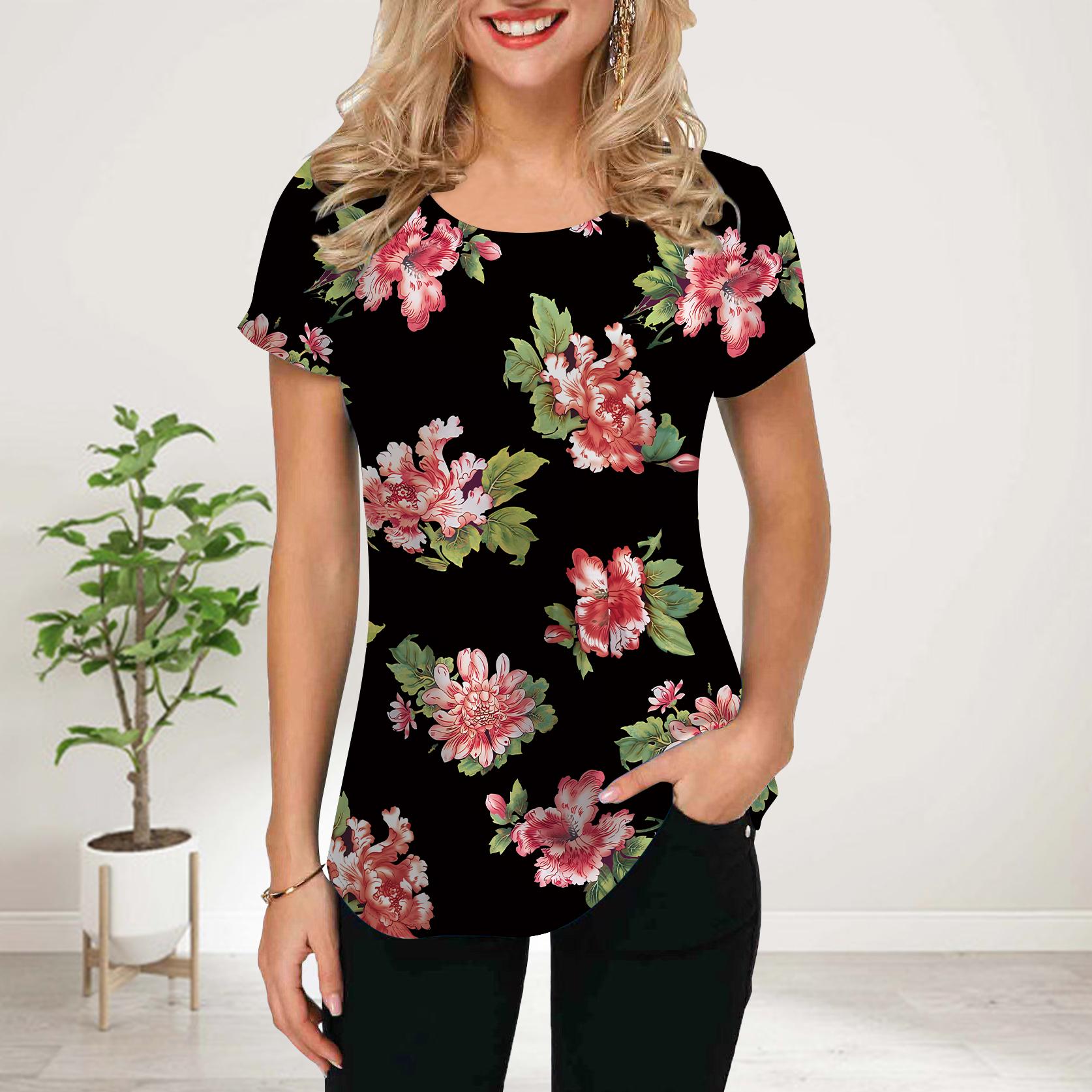 

Женская летняя футболка с синим принтом перьев, футболки с коротким рукавом, повседневные топы с принтом 8XL розовый