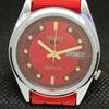 Generalüberholte Vintage-Armbanduhr „SEIKO 5“ aus Japan, Automatik, D/D, Rot, 593a-a311236-9