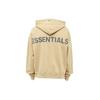 Fear of God Essentials FW19 Pullover Hoodie With Reflective Lettering On The Back And Fleece Lining Unisex Hoodie Khaki FOG-FW19-28