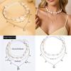 Summer Beach Shell Pendant Necklace Multilayer Alloy Boho Jewelry For Women