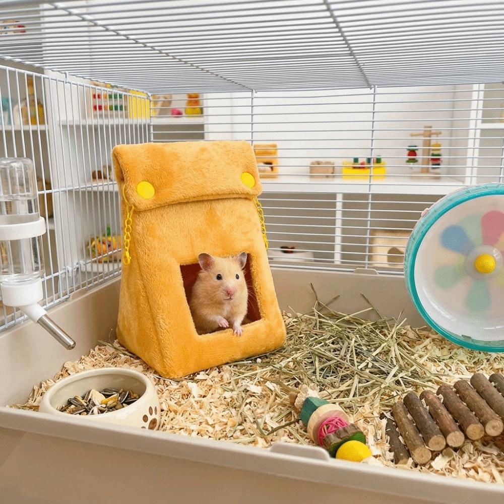 Warm Bread Bag Hamster Nest Windproof Plush Pet Bed Cute Hamster Cotton Nest  Cage Accessories