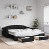 VidaXL Daybed with Trundle and Drawers Black 100x200 Cm Fabric 3197573