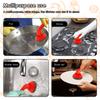 Cast Iron Scrubber with Silicone Handle Kitchen Rust Pot Pans Cleaning Brush Rust Remover Stubborn Stain Metal