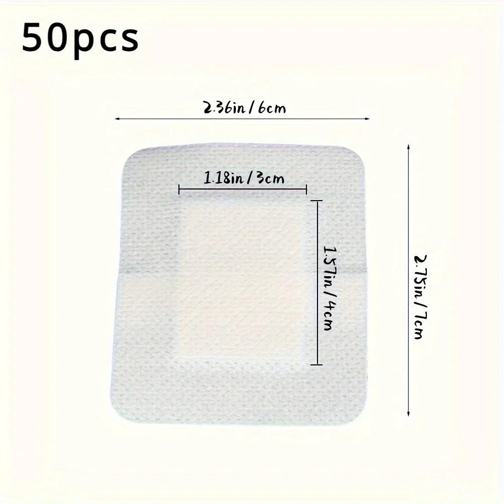 50 Stück Wundpflaster, Atmungsaktive Rand-Gaze-Pads, Selbstklebende Wundverbände, Atmungsaktiv und Auslaufschutz