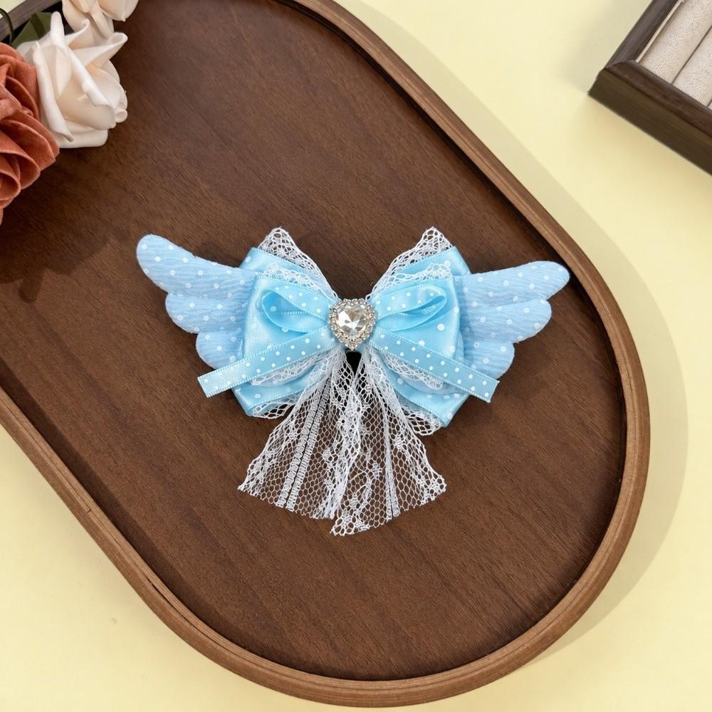 Lace Trim Lace Bow Hair Clip Angel Wings Lolita Hair Accessories Gothic Hairpin for Girls