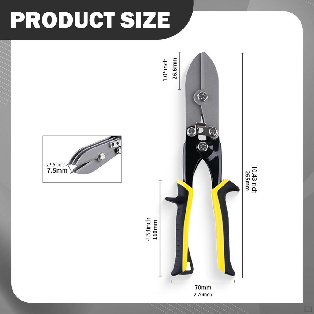 5-Klingen Hand-Crimpzange für Blech, rutschfest, tragbares Werkzeug mit ergonomischem Griff