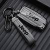 For Jeep Zinc Alloy Wood Grain Car Key Case For Jeep Grand Cherokee WK2 KL Wrangler JK Renegade Commander Compass 2018 2022 A