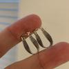 VENTFILLE Vintage Punk 925 Stamp Earrings for Women Girl Creative Twist Winding Geometric Handmade Party Silver Color Jewelry