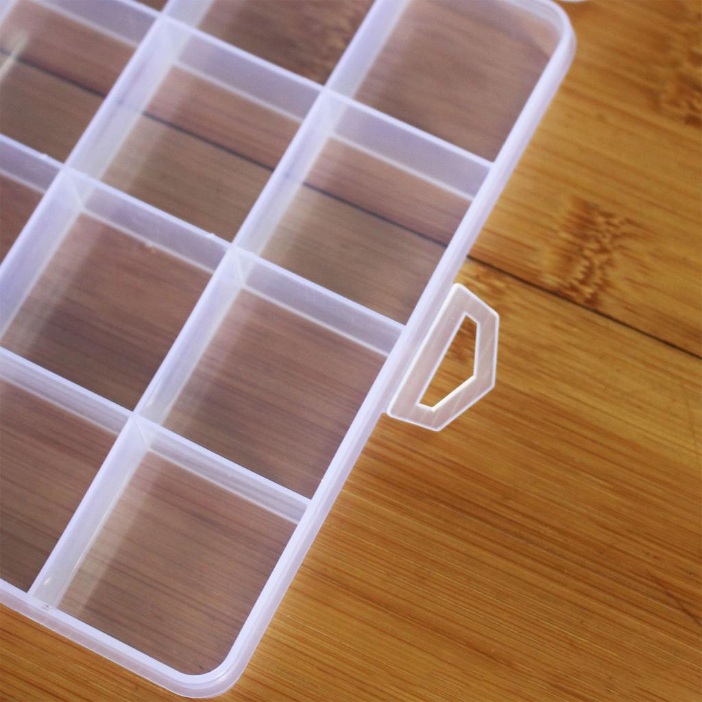 Transparent Plastic Jewelry Organizer Box Compartment Storage Container for Bead Rings Jewelry Display Organizer 28 Slot