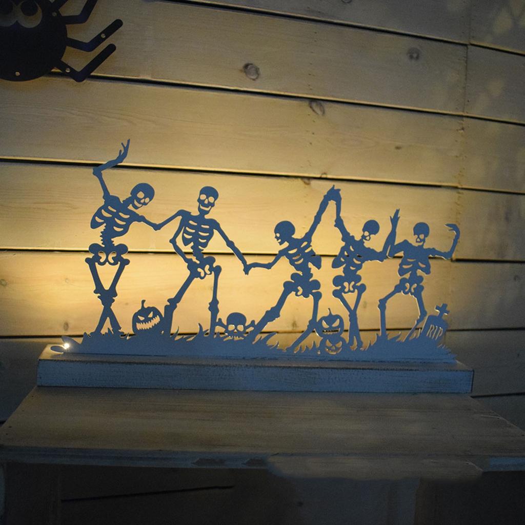 Halloween Iron Table Witch Phantom Atmosphere Decoration Creative LED Light