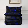 chadly 3pcs Super Soft Fashion Sense Of Technology Grid Thickening Quilt Set (1 Comforter +2 Pillowcases Without Core)