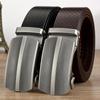 Belt Men'S Leather Automatic Buckle Middle-Aged And Young People First-Layer Cowhide Business Casual Trendy Belt Simple Plain Weave