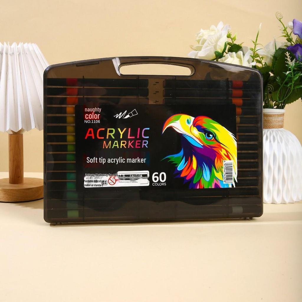 Children's Acrylic Watercolor Marker Set - Waterproof, Opaque, Overlapping Colors in Gift Box