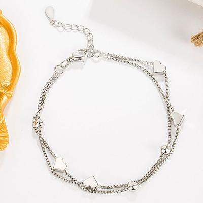Ζεστές πωλήσεις y2k Sterling όμορφα βραχιόλια καρδιάς για γυναίκες κοσμήματα μόδας πάρτι γάμου αξεσουάρ δώρα ζευγαριού
