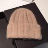 Knitted Beanie Winter Hats Women Men Rabbit Fur With Sequin Wide Stripe Design, Small Face Friendly, Warm & Fashion
