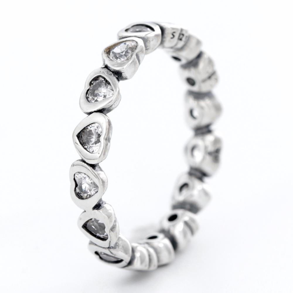 **Heart-to-Heart Diamond-Set Women s Ring - European and American Hot Style** US Size 7