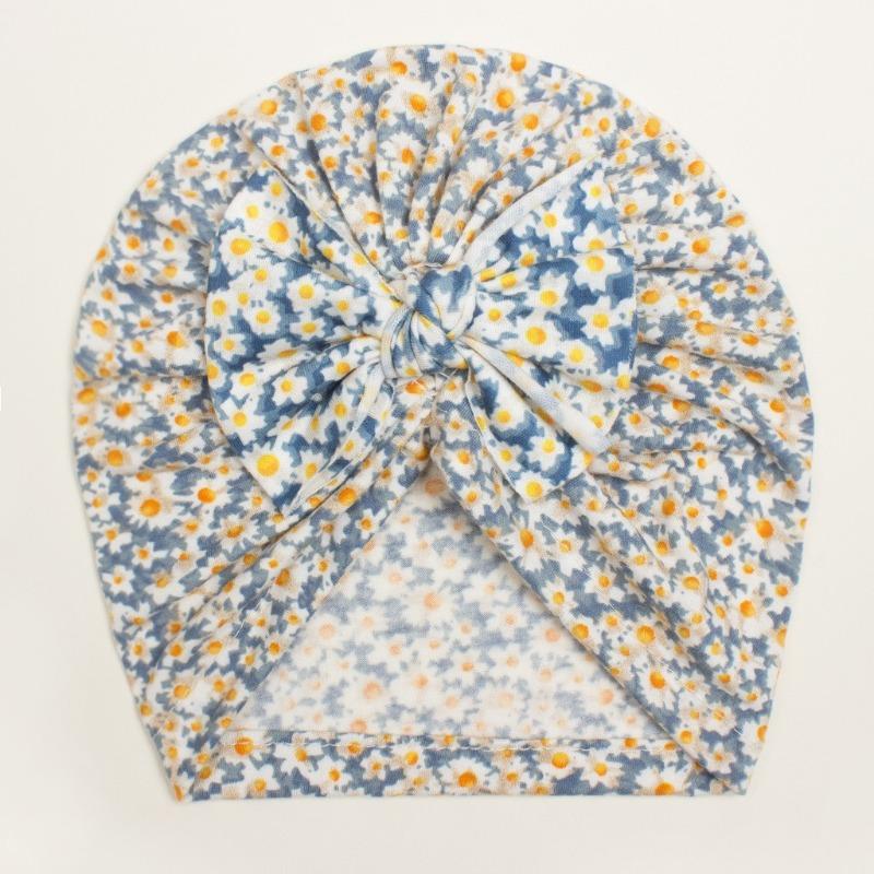 New Creative Cute Baby Bow Hat, Summer Thin Printed Baby Hat, Baby Fetal Hat