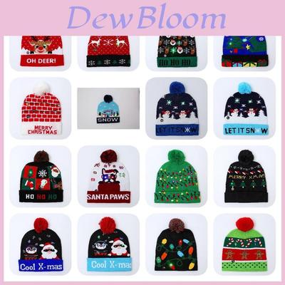 Gemütliche gestrickte Weihnachtsbeanie aus Acryl mit LED-Lichtern für Wintermode