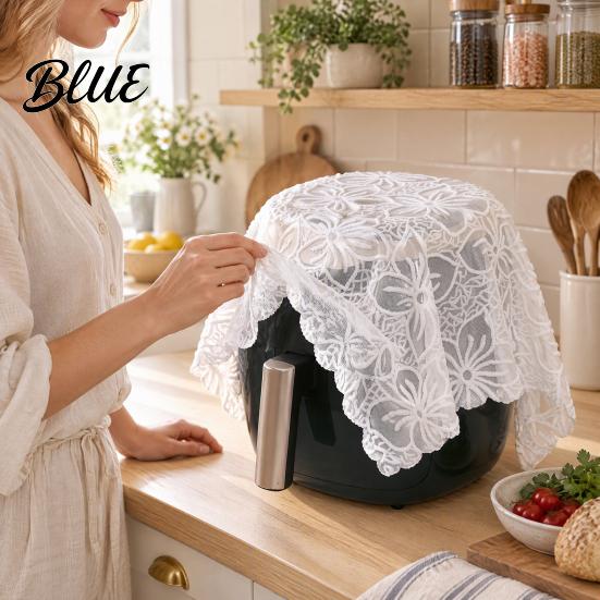 Decorative Embroidery Protector Dustproof Cloth Dust Cover White Lace for Kitchen Small Appliances Air Fryer