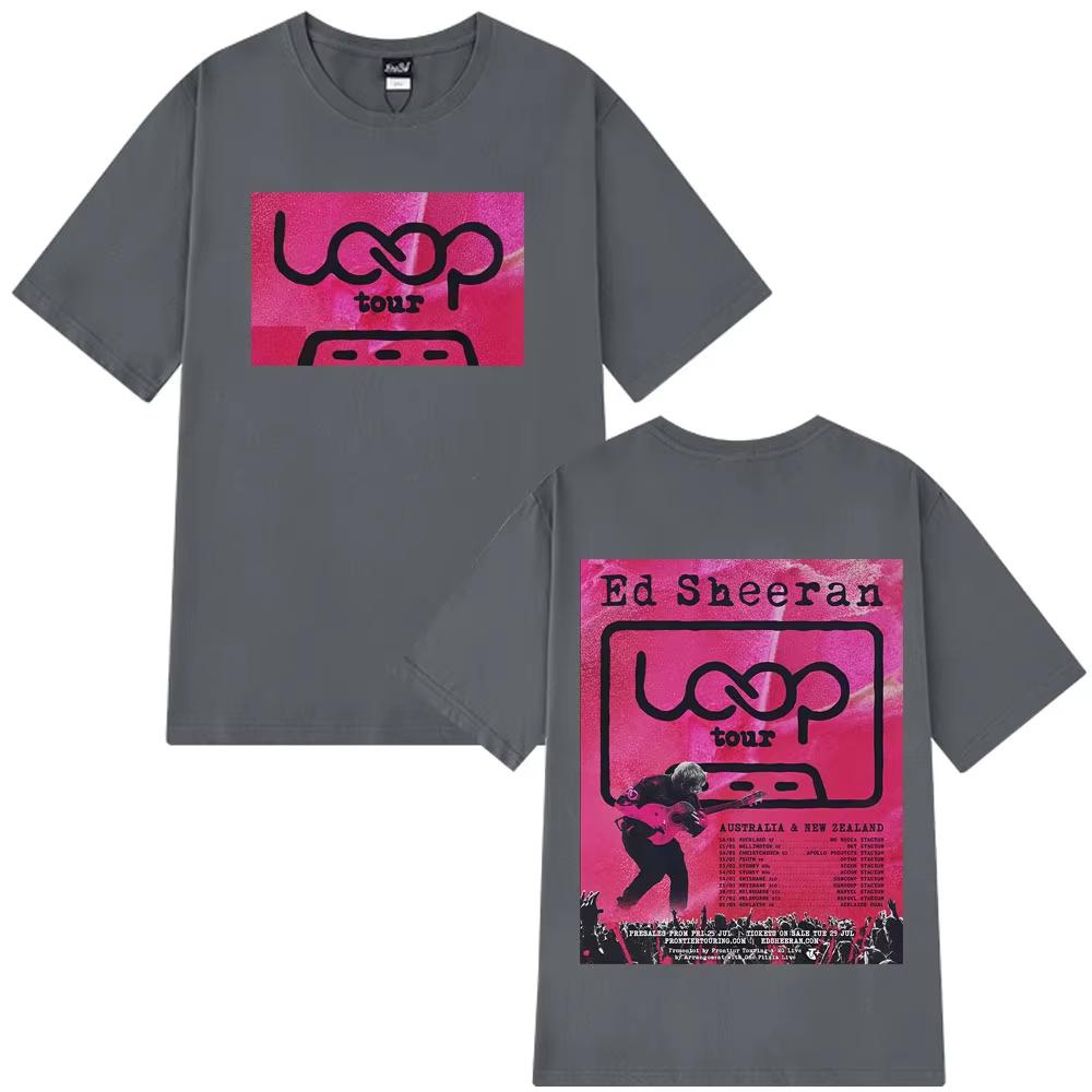 Ed Sheeran Loop Tour Australia and New Zealand 2026 Tour T Shirt Men's Women Aesthetic T-shirts Summer Casual T-shirts Fan Gifts