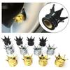4 PCS Universal Crown Wheel Valve Covers Air Dustproof Waterproof Car Motorcycle Tyre Rim Covers Car Decoration Valve Caps