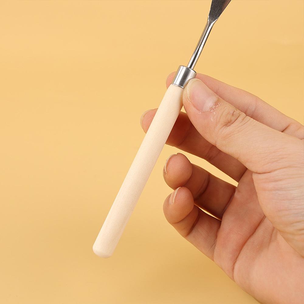 1 sada/3 sady Škrabka na olejomalbu Sada špachtlí Dřevěná rukojeť Paletový nůž Umělecká barva Gouache Malířská škrabka