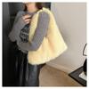 Autumn and Winter New Fashion Macaroon Women's Shoulder Bags Fluffy Long Plush High Capacity Armpit Bags Foreign Style Female Portable Large Tote Bags