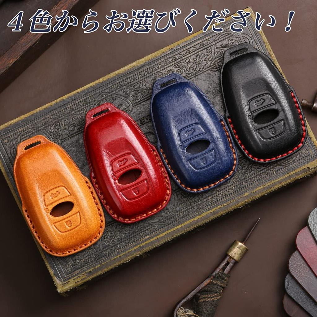 smasol Smart Key Case, Subaru New Forester Levog Impreza Key Case, Genuine Leather, 3