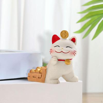 Dekoracja Maneki-neko, Kreskówkowa Rzeźba Zwierzęcia na Prezent na Imprezę i Dekorację Przedpokoju