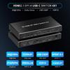 4k120Hz Hdmi2.1 Switch USB-C DP 4 in 1 OUT HDCP 2.3  4-Port HDMI Switcher with Audio Extractor Vision Remote Control