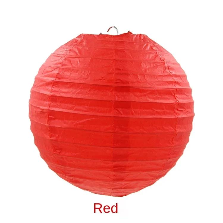 20cm Birthday Wedding Round Chinese Decoration Mid Autumn Paper Lantern Indoor Hanging Lantern Ball Yellow White Orange Lantern