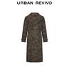 UR Men's Belted Double-Breasted PU Overcoat