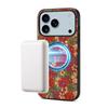Denior Flower Leather Magnetic Case for iPhone Air, 16/15 Plus, 17 Pro