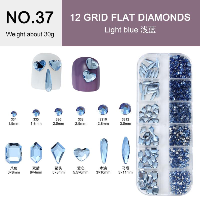 Electroplated Flat-Bottomed Nail Art Jewelry Glass Special-Shaped Rhinestone Set Nail Decoration Diy Jewelry Accessories