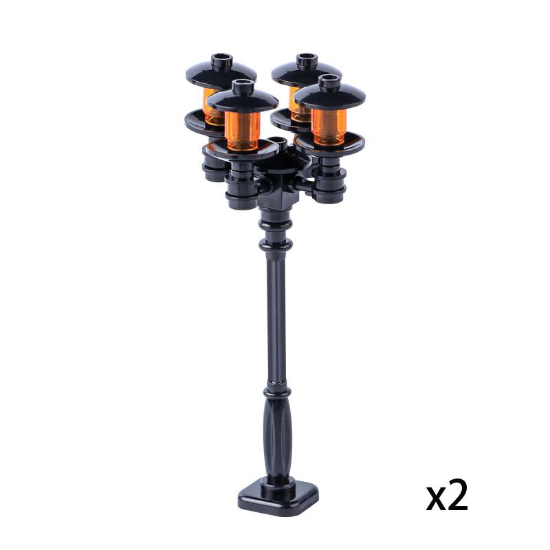 MOC Bricks Toys Model Compatible MOC Parts Bricks City Street Lamp Building Block Lamp with Halloween Bat Lamp