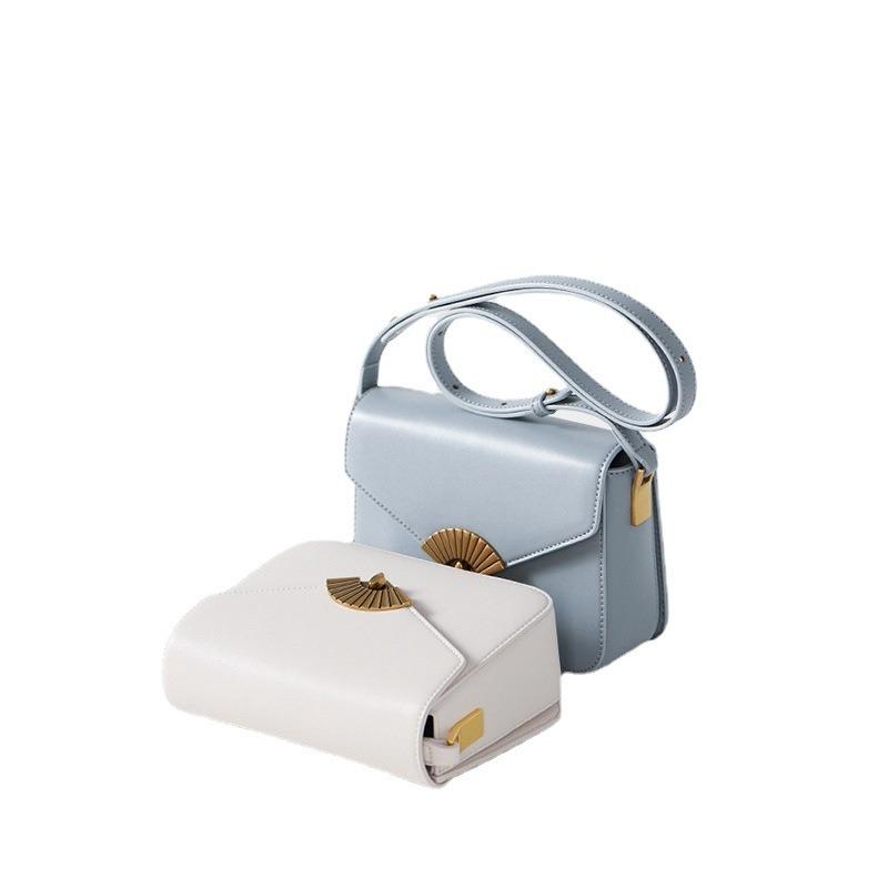 Niche Design Small Square Bag Flip Lock Single Shoulder Messenger Bag Cowhide Women's Bag OEM