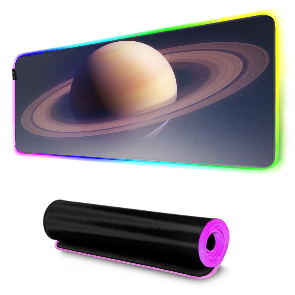 saturn Mouse Pad RGB Gaming Mousepad Big LED Pad PC Desk Mat Luminous Mouse Pad Large Keyboard Mats Table Rug With Backlit