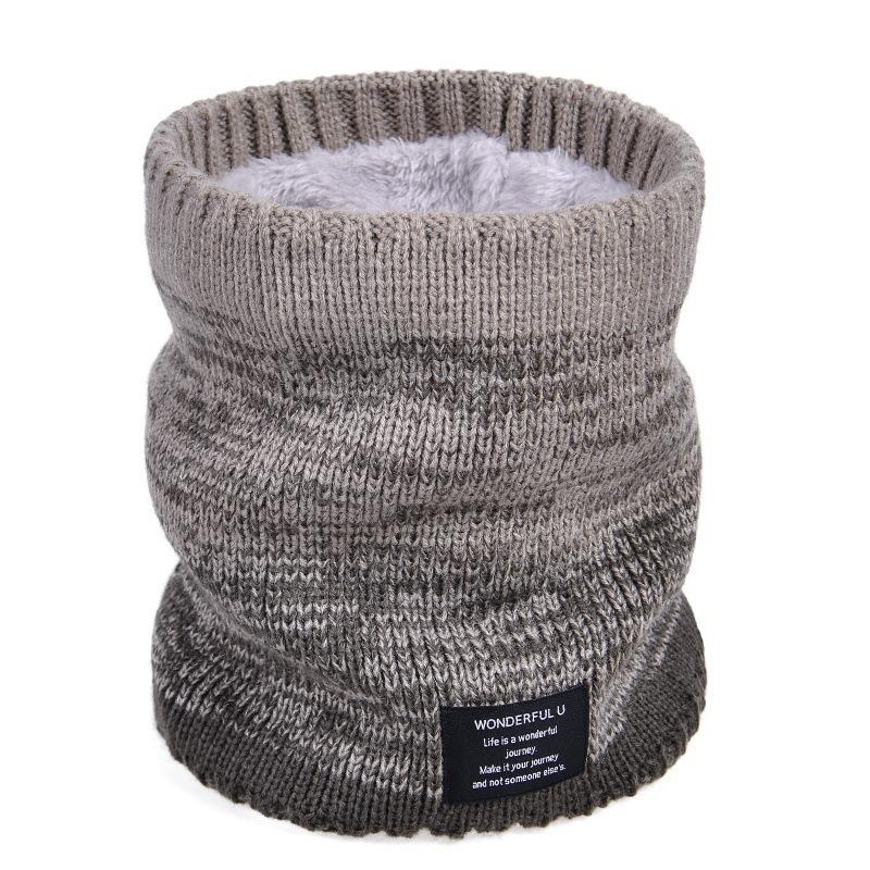 Winter Warm Pullover Scarf Versatile Velvet Scarf Gradual Change Wool Thickened Knitted Neck Cover