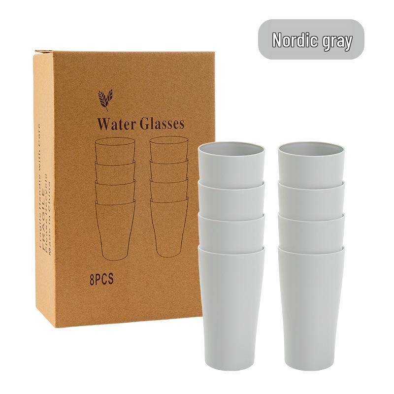 Cross-border Plastic Tableware Set: Plates, Bowls, Cups, Vomit Bowls, 24-Piece for Home Use.
