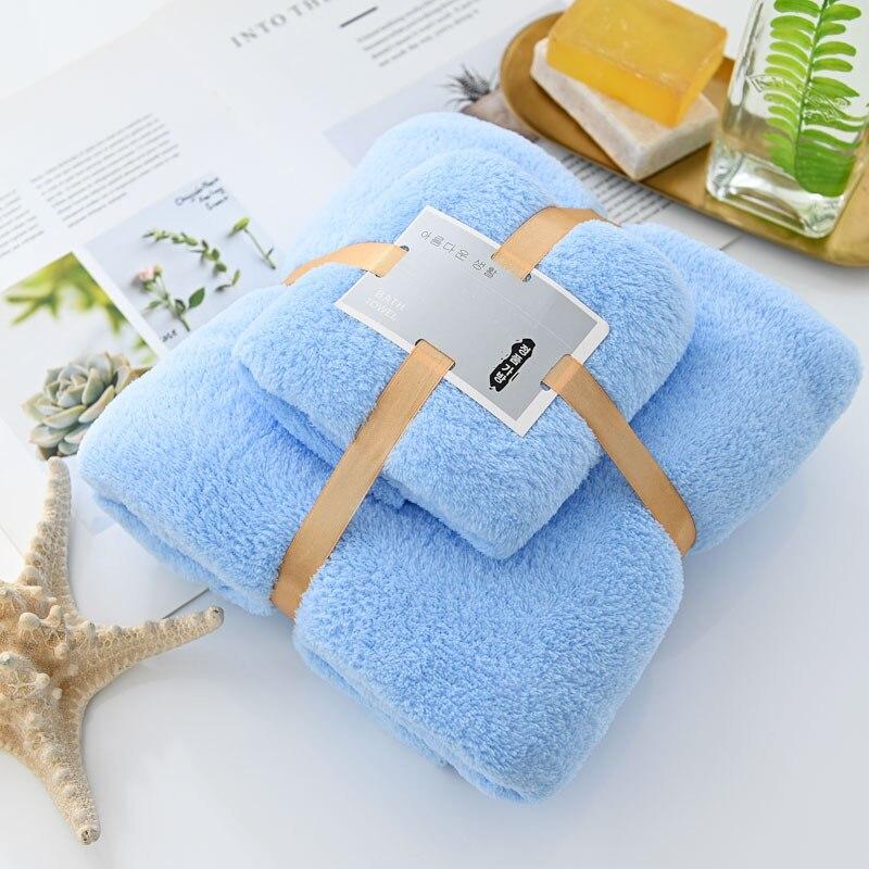 Coral Velvet Towel Set Bath Towel Household Large Size Water Absorbing Quick Drying Swimming Beach Towel Bathroom Accessories