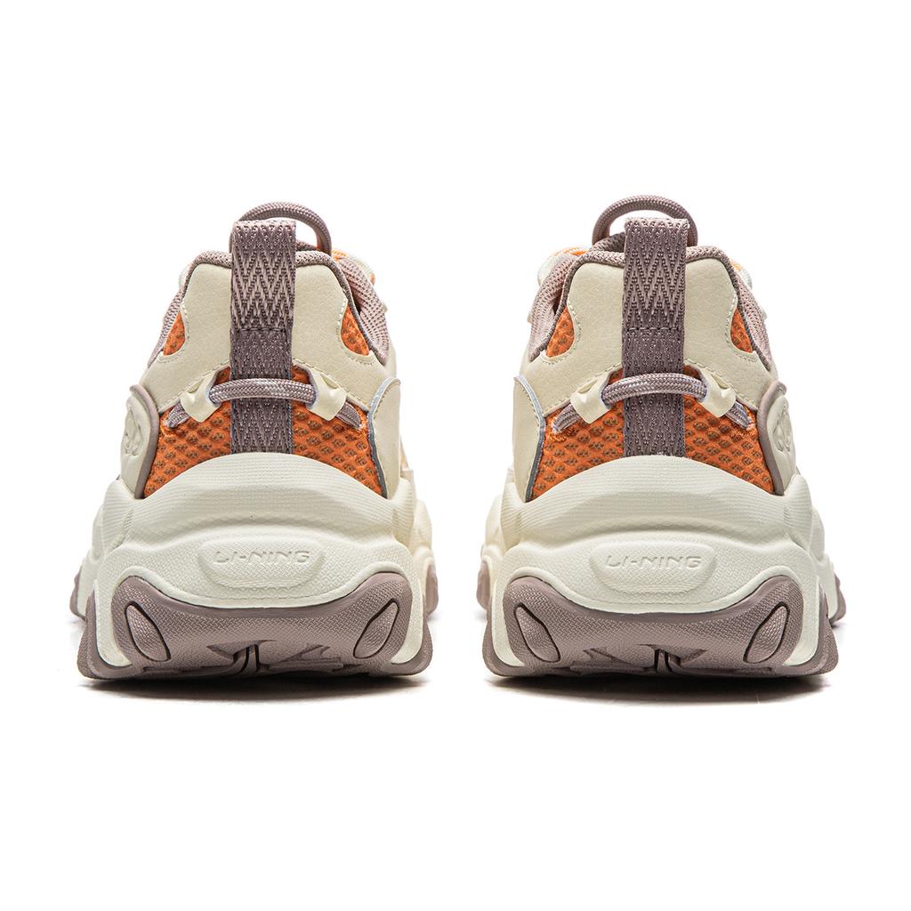 Li Ning Cat Paw Lite3 Casual Shoes Women's Low top Rock White Gray/Orange Peel Orange AGCW186-5
