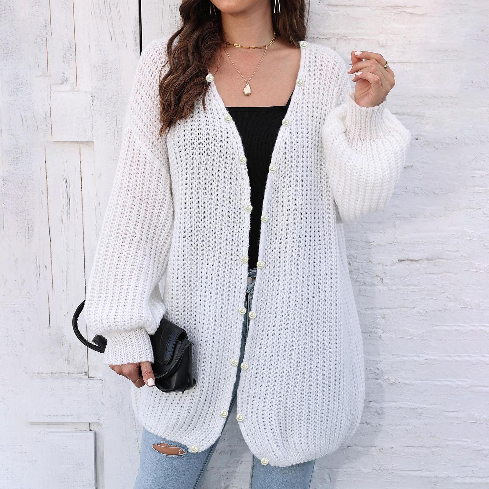 

Женский толстый вязаный свитер кардиган свободный ленивый повседневный свитер One Size белый