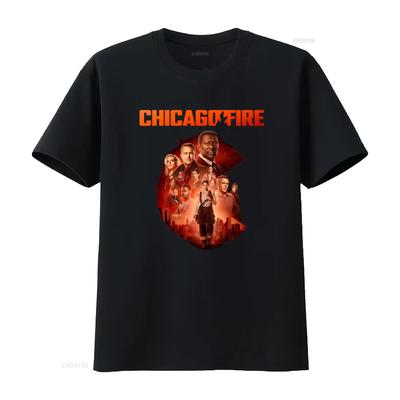 Tricou clasic membru distribuție serial Chicago Fire Mărimi de la M la 3XL Fabricat în SUA vintage Spălat homme Streetwear grafic casual