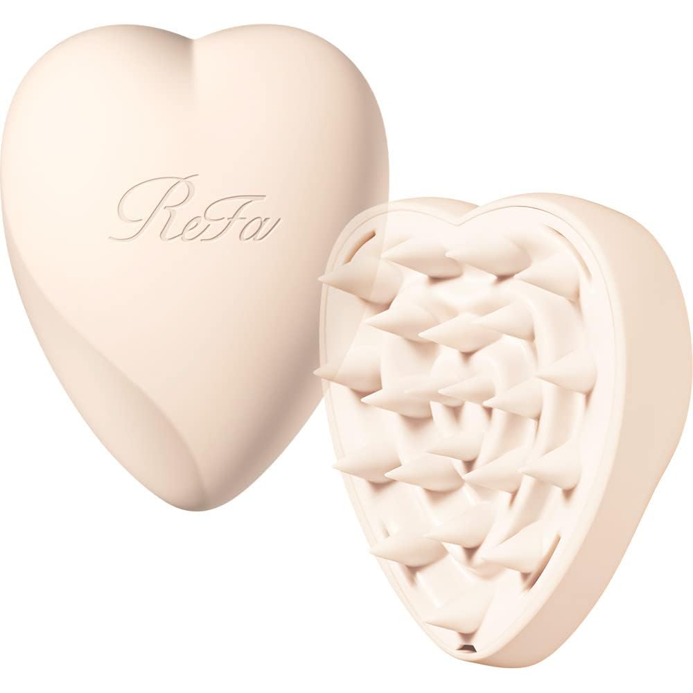 ReFa HEART BRUSH for SCALP Matte Black Scalp Massager with Ergonomic Design and Gentle Bristles