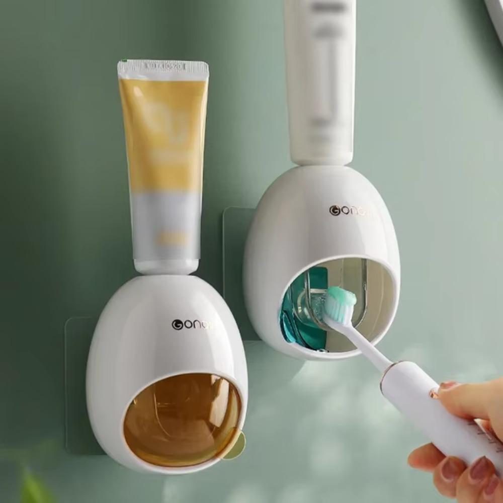 Plastic Toothpaste Dispenser With Dust Cover Automatic Tube Press Squeezer Shower