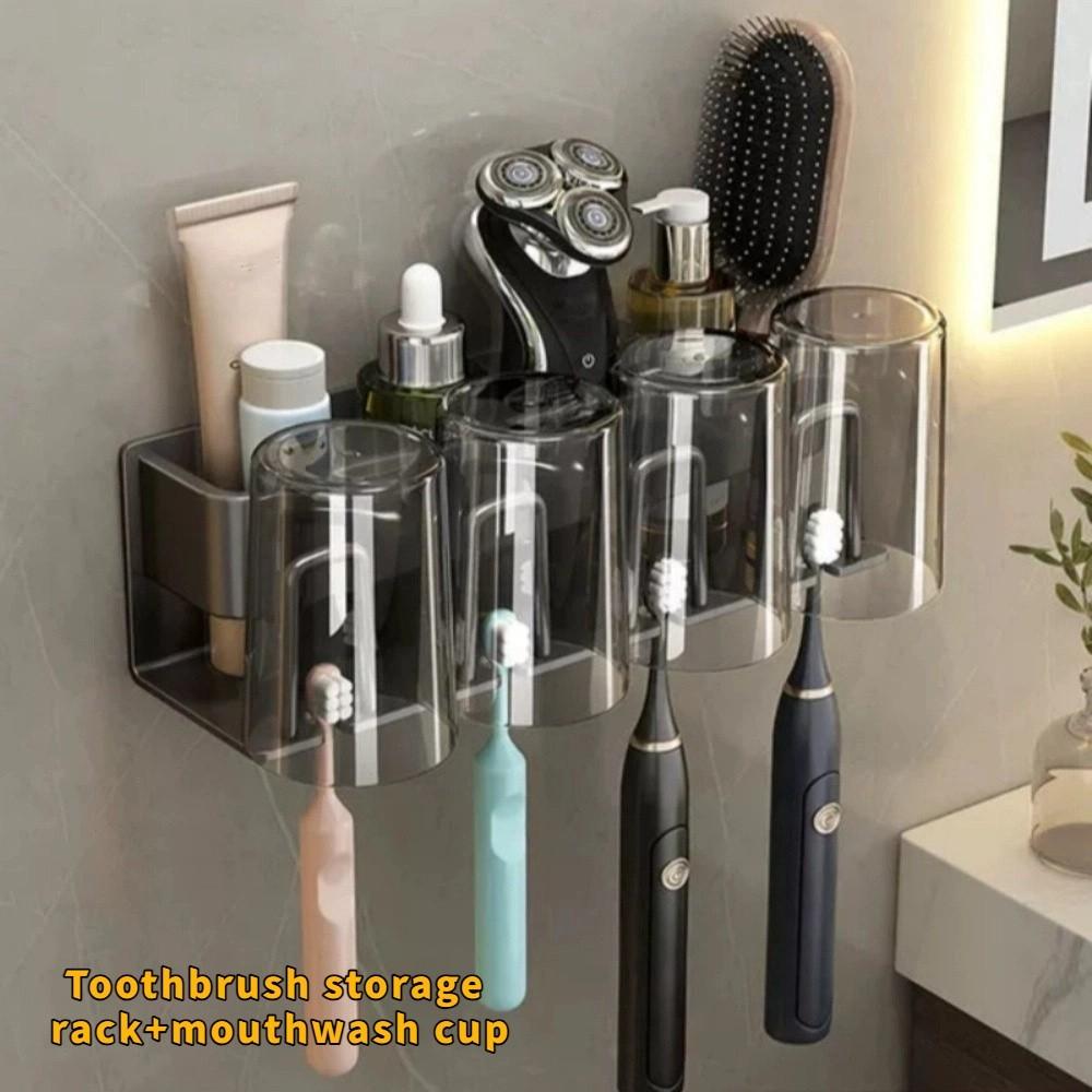 Strong Load-bearing Toothbrush Holder No Punching Install Wall Mounted Bathroom Accessories Practical Stable