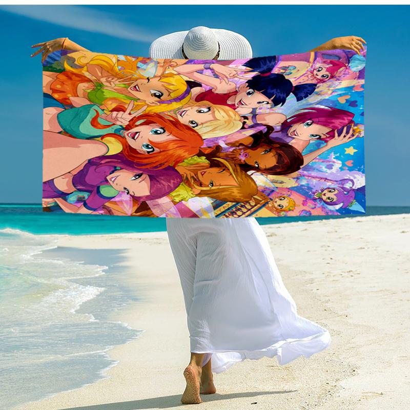 Ultra-Soft Beach Towel with Winx Club Theme,Ideal for Pool - Camping, Diving - Perfect Travel Essential, Vibrant Beach Towel.