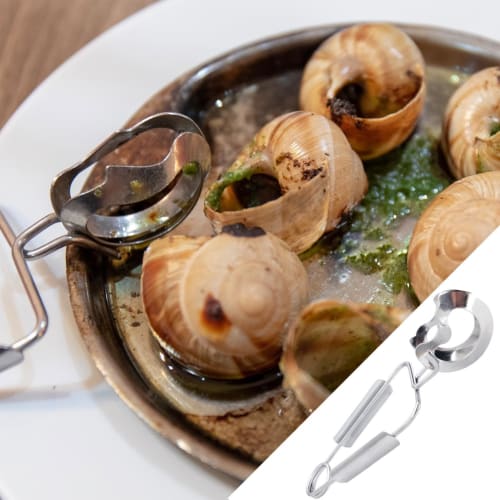 Kitchen Escargot Tongs, Escargot Cooking Tongs | Stainless Steel Snail Cooking Tongs, Rust-Resistant | Conch Food Grill Clamp for Seafood Lovers, Cafe
